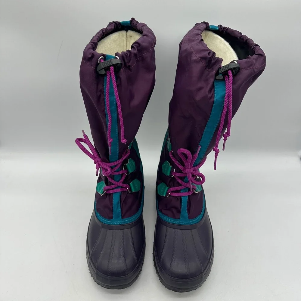Sorel Womens Size 9 Vintage 90s Purple Teal Green Freestyle Winter Snow Boots‎